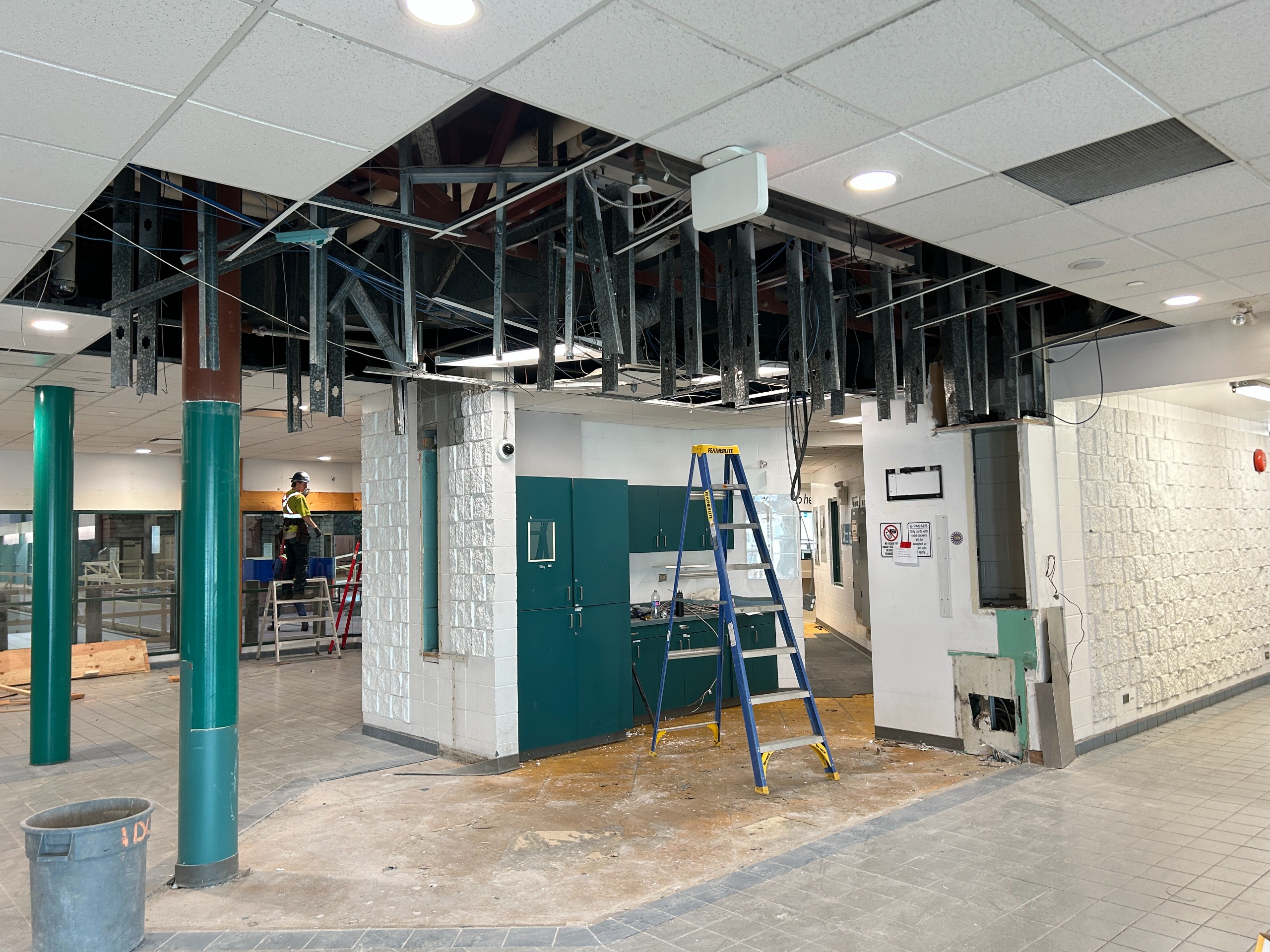 Reception area at the Aquatic Centre under construction 
